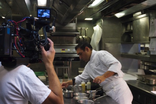 In the kitchen, Le Jules Verne Restaurant. Eiffel Tower, Paris